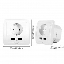 Умная розетка с USB Wi-Fi 16A Орбита OT-HOS15