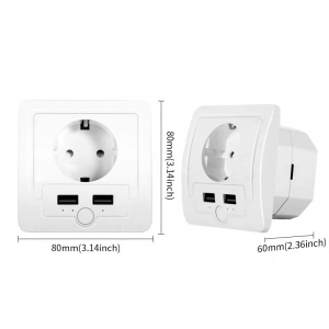 Умная розетка с USB Wi-Fi 16A Орбита OT-HOS15