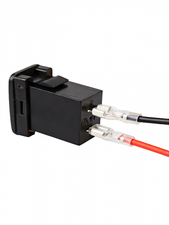 Розетка питания. Разъем в авто врезной на 2 USB гнезда12-24В TDS TS-CAU47 Синяя
