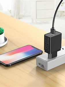 Зарядное устройство для телефона, Быстрая зарядка 20W адаптер QC 3.0 Орбита OT-APU55 Черный