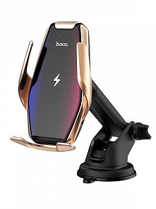 HOCO S14 Золото Держатель для смартфонов + беспроводное ЗУ 15W (присоска)