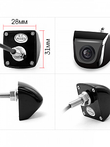 Камера заднего вида автомобильная врезная 500ТВЛ TDS TS-CAV14 Черная