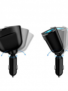 Разветвитель прикуривателя автомобильный на 2 гнезда + 2*USB TDS TS-CAU68