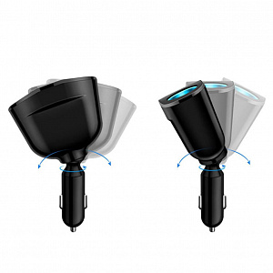 Разветвитель прикуривателя автомобильный на 2 гнезда + 2*USB TDS TS-CAU68