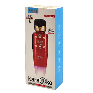 WSTER WS-2011 Розовый микрофон беспроводной (Bluetooth, динамики, USB)