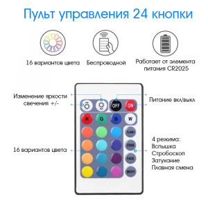 Огонек OG-LDL19 RGB светодиодная лента 1м (3*AA)