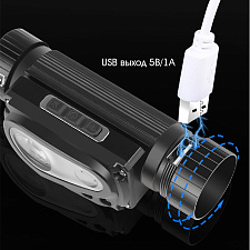 Патриот PT-FLG44 фонарь налобный (2L, 18650, дат.движ)