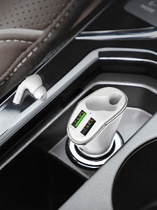 HOCO E47 PRO ЗУ авто USB с гарнитурой (QC3.0,3100mA)