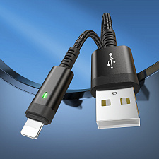 BOROFONE BU38 Черный кабель USB 2.4A (iOS Lighting) 1.2м