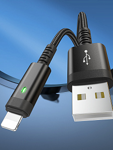 BOROFONE BU38 Черный кабель USB 2.4A (iOS Lighting) 1.2м