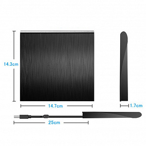 Внешний дисковод для ноутбука и ПК USB 3.0 / Type-C CD-RW, DVD-RW Орбита OT-PCA03