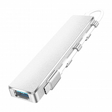 Орбита OT-PCR20 Серебро концентратор USB 2.0 (4*USB+Type-C)