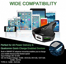 TDS TS-CAU34 Черный ЗУ авто USB (QC3.0,3500mA)