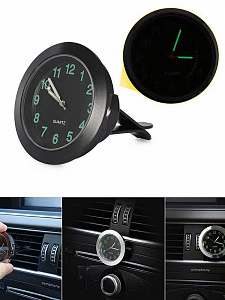 Часы автомобильные светящиеся в темноте металлические Орбита OT-CLC02