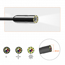 Видео эндоскоп гибкая камера с экраном 2.4 дюйма с подсветкой Орбита OT-SME16