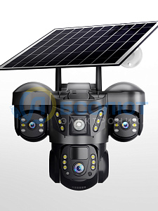 Камера видеонаблюдения 4G с сим картой уличная поворотная с солнечной панелью 2 Mp*3 Орбита OT-VNI68С