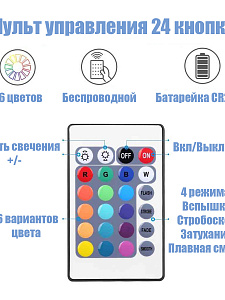 Лампочка светодиодная E27 с пультом управления 9Вт Огонёк OG-LDP39