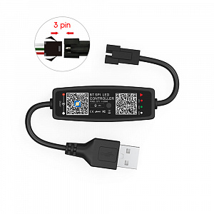 Огонек OG-LDL43 LED контроллер USB 5В (Bluetooth, RGB, 3PIN)
