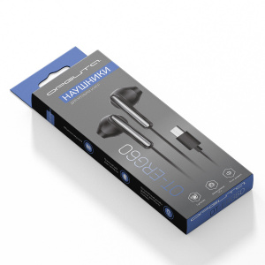 Наушники проводные гарнитура Type-C с микрофоном Орбита OT-ERG60 Черные