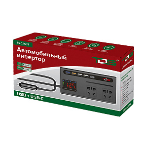 Инвертор автомобильный, преобразователь стабилизатор напряжения 12/220В, 150Вт TDS TS-CAU74
