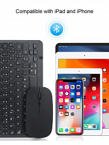 Клавиатура и мышь беспроводные Bluetooth комплект Орбита OT-PCM67 Чёрный