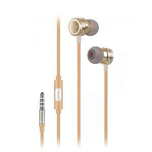 HOCO M16 Золотые наушники вакуум - гарнитура (3.5мм)