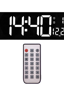 Часы настенные электронные с температурой и пультом Орбита OT-CLW19 Белые