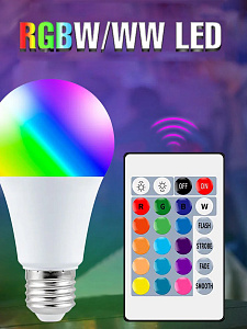 Лампочка светодиодная E27 с пультом управления 9Вт Огонёк OG-LDP39