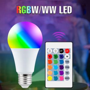 Лампочка светодиодная E27 с пультом управления 9Вт Огонёк OG-LDP39