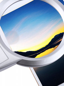 Лупа настольная с подсветкой на гибкой ноге с прищепкой Орбита INL38