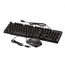 Клавиатура игровая проводная и мышь мембранный комплект Орбита OT-PCM74