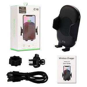 TDS TS-CAA04(C10) Держатель для смартфонов + беспроводное ЗУ 7.5W (в воздуховод)