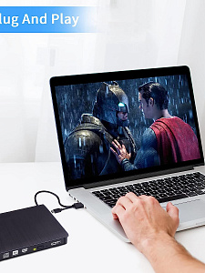 Внешний дисковод для ноутбука и ПК USB 3.0 / Type-C CD-RW, DVD-RW Орбита OT-PCA03