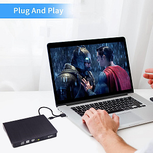 Внешний дисковод для ноутбука и ПК USB 3.0 / Type-C CD-RW, DVD-RW Орбита OT-PCA03