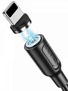 BOROFONE BX41 Черный кабель магнитный USB 2.4A (iOS Lighting) 1м