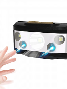 Фонарь налобный с датчиком движения, фонарик аккумуляторный Следопыт PT-FLG38