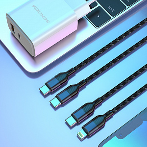SENDEM OG34 ЗУ с TYPE-C/USB + кабель IOS Lightning-Type-C 1.2м (PD20W+QC3.0, 3000mA)