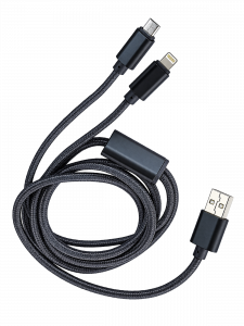 Орбита KM-61 кабель USB 2A (microUSB/iOS Lighting) 1м