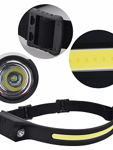 Фонарь налобный, фонарик аккумуляторный Следопыт PT-FLG46