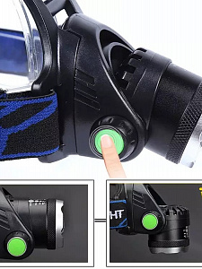 Патриот PT-FLG04 фонарь налобный (1L, 2*18650, Т6,ZOOM)