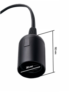 Патрон E27 с проводом и выключателем 1.8м Орбита OT-ELS11 Черный