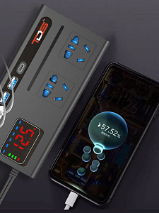 Инвертор автомобильный, преобразователь стабилизатор напряжения 12/220В, 150Вт TDS TS-CAU74