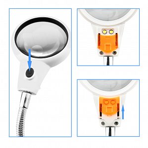Третья рука для пайки, универсальный держатель на подставке с лупой 2 руки Орбита OT-INL61