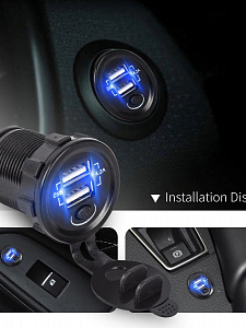 TDS TS-CAU48 Зеленый Разветвитель авто (Врезной)