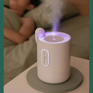 Увлажнитель воздуха для дома аккумуляторный с подсветкой Огонёк OG-HOM03 Белый