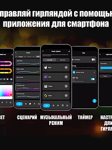 Умная Wi-Fi ARGB гирлянда с Алисой Орбита OT-HOS22