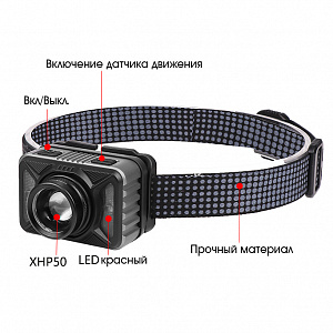 Патриот PT-FLG32 фонарь налобный (3L, аккум, дат.движ)