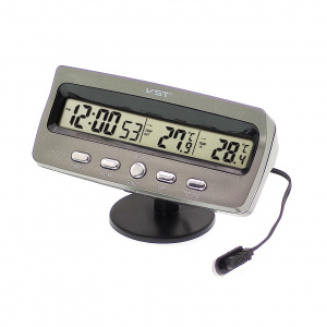 Часы автомобильные с подсветкой и термометром VST 7045