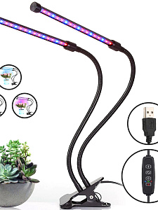 Фитолампа для растений с таймером на прищепке Огонек OG-LDP20