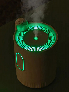 Увлажнитель воздуха для дома аккумуляторный с подсветкой Огонёк OG-HOM03 Белый